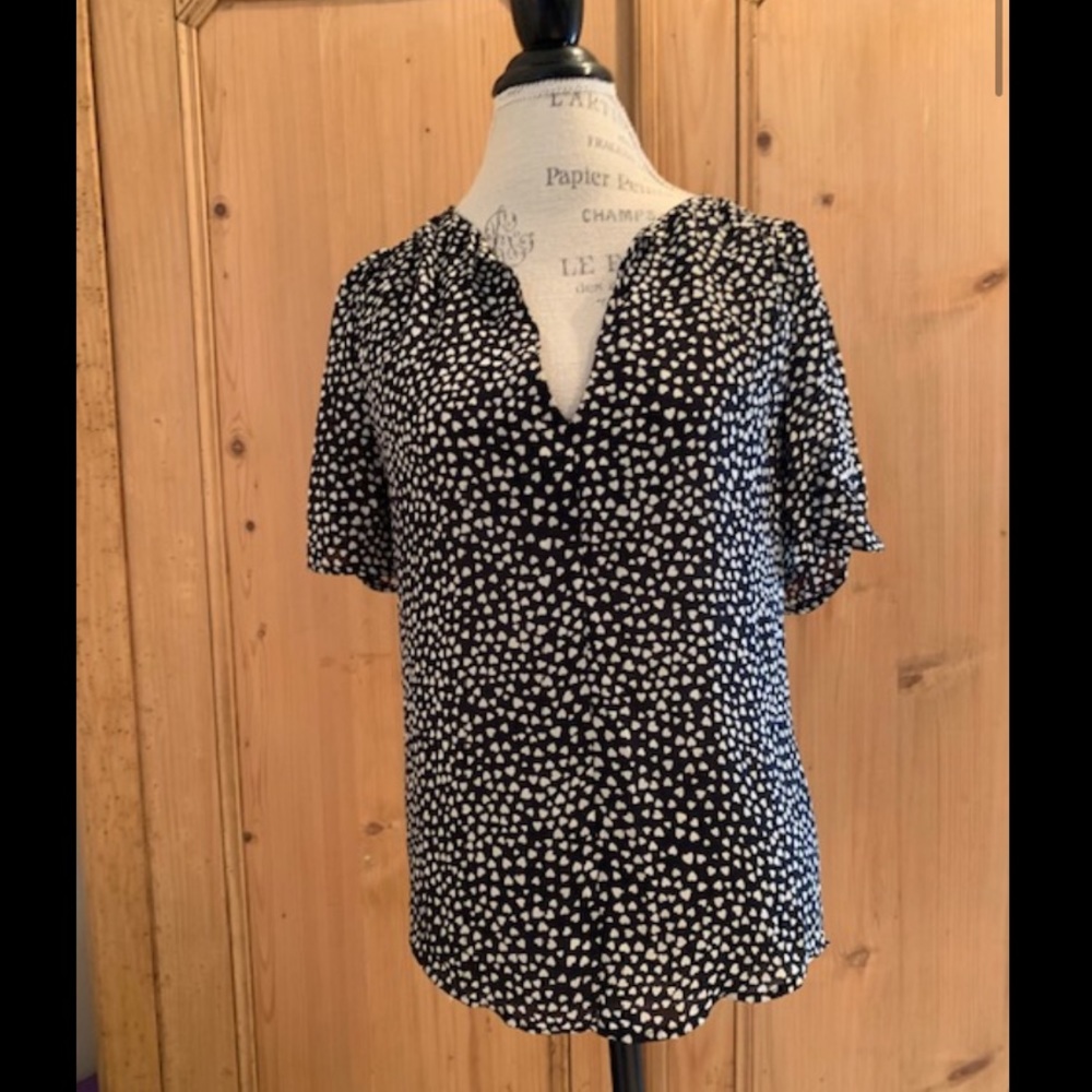Joie 100% silk heart print blouse
